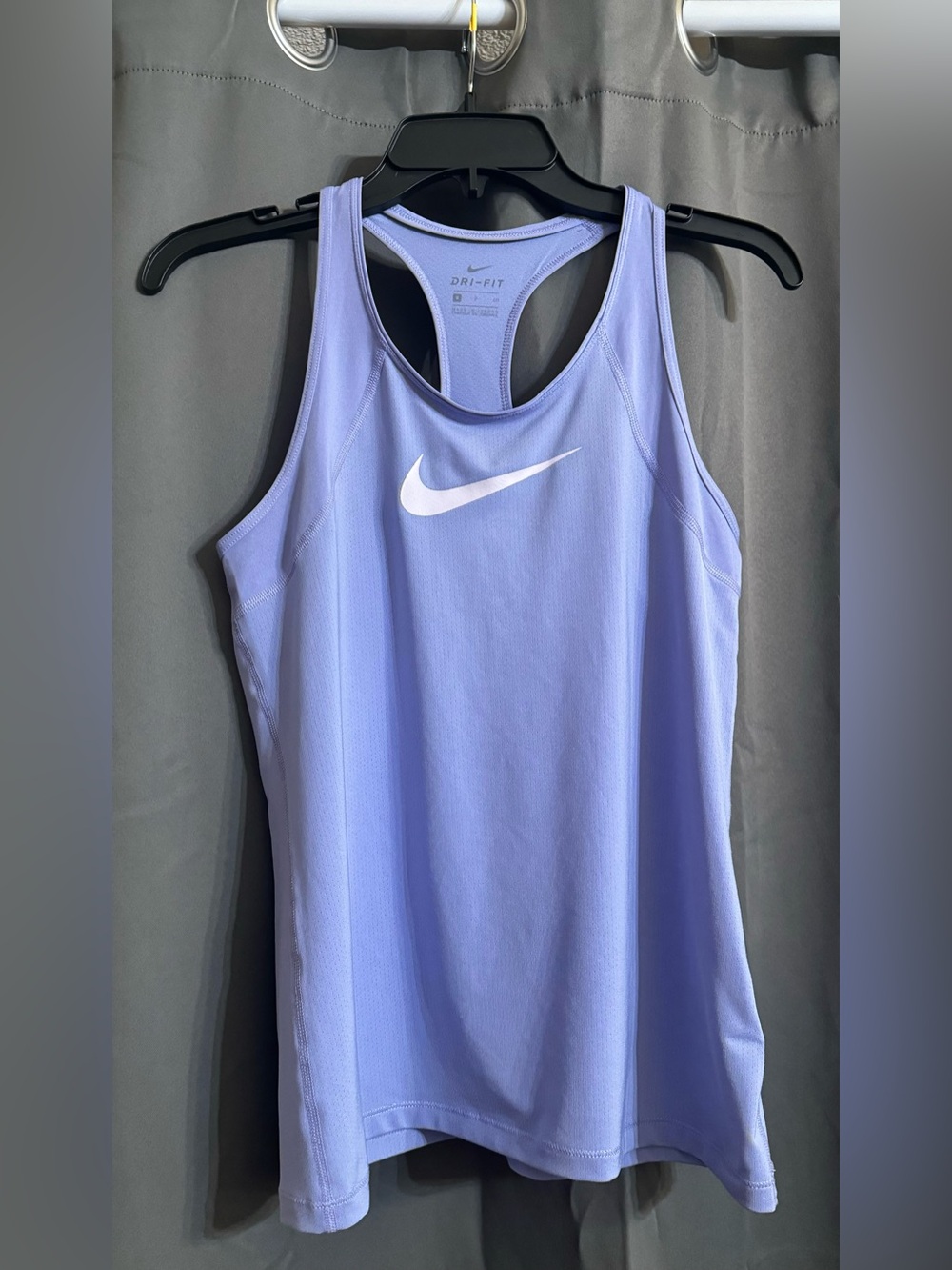 Nike Lavender Dri-FIT Racerback Tank Top with White Swoosh